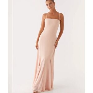 Peppermayo Marcelo Maxi Dress Pink Pleated Mermaid Coquette Formal Women Size 6